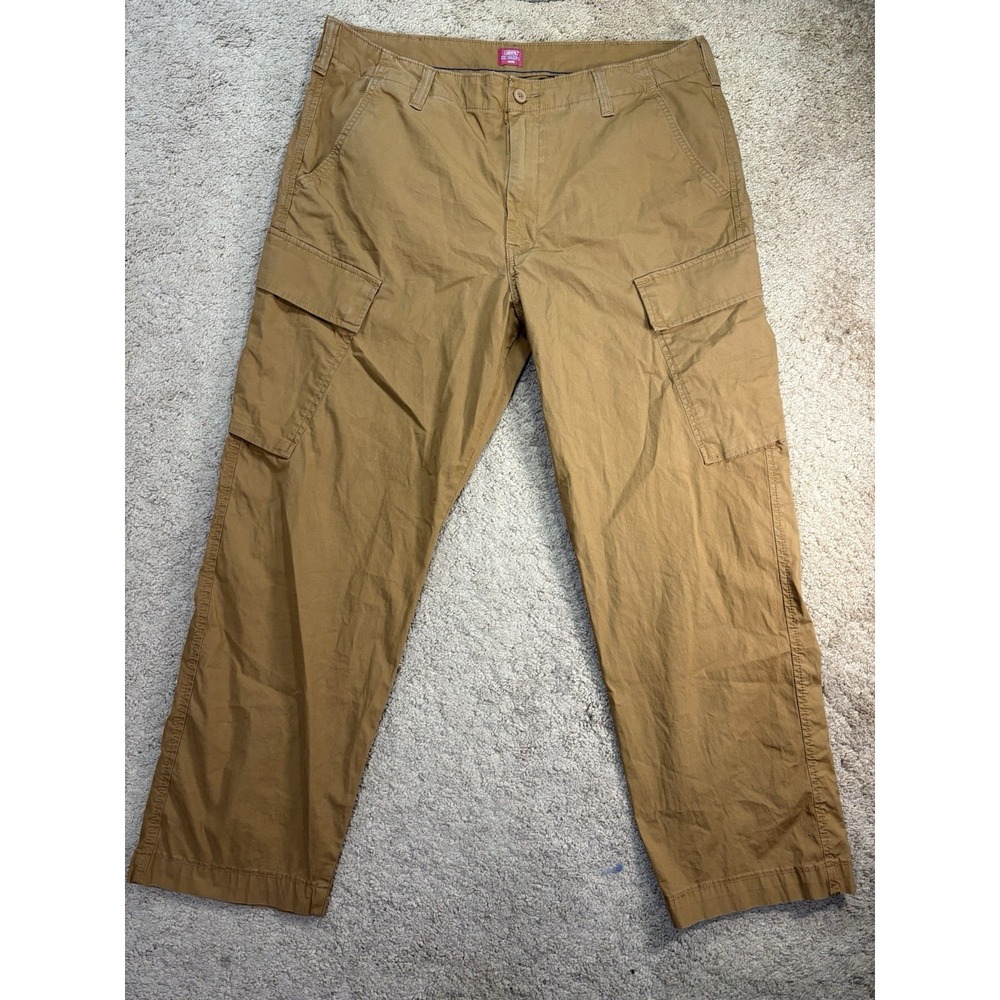 Levis Straus XX Cargo Taper Pants Men 38x30 Brown Utility Snap Pockets High Rise